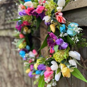 Spring Multi coloured Tulip Wreath